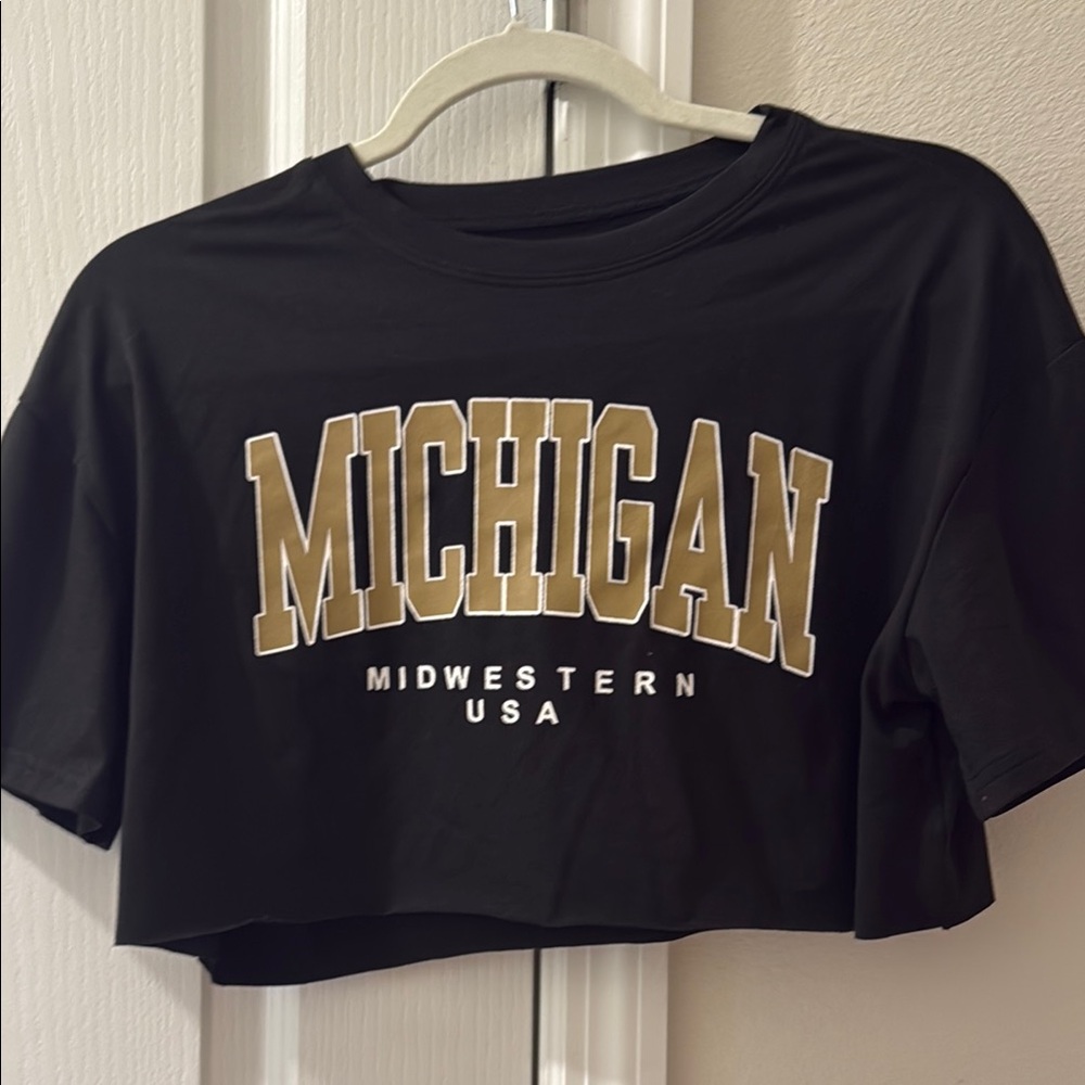 Black Michigan Crop Top